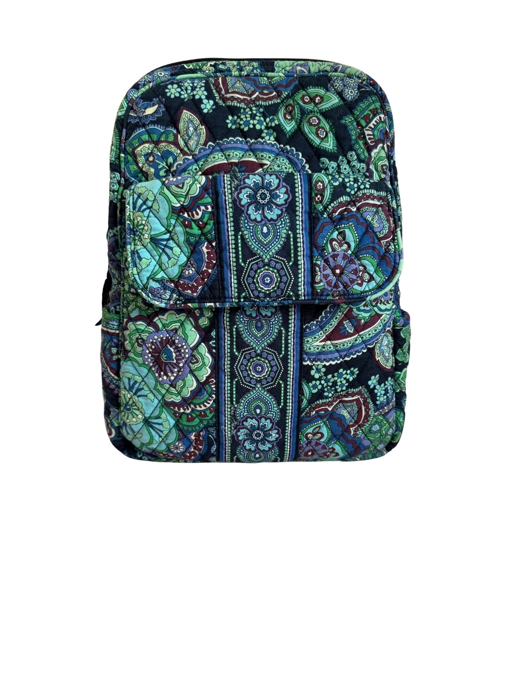 Vera Bradley Retired Blue Rhapsody Floral Paisley Backpack - Blue Green